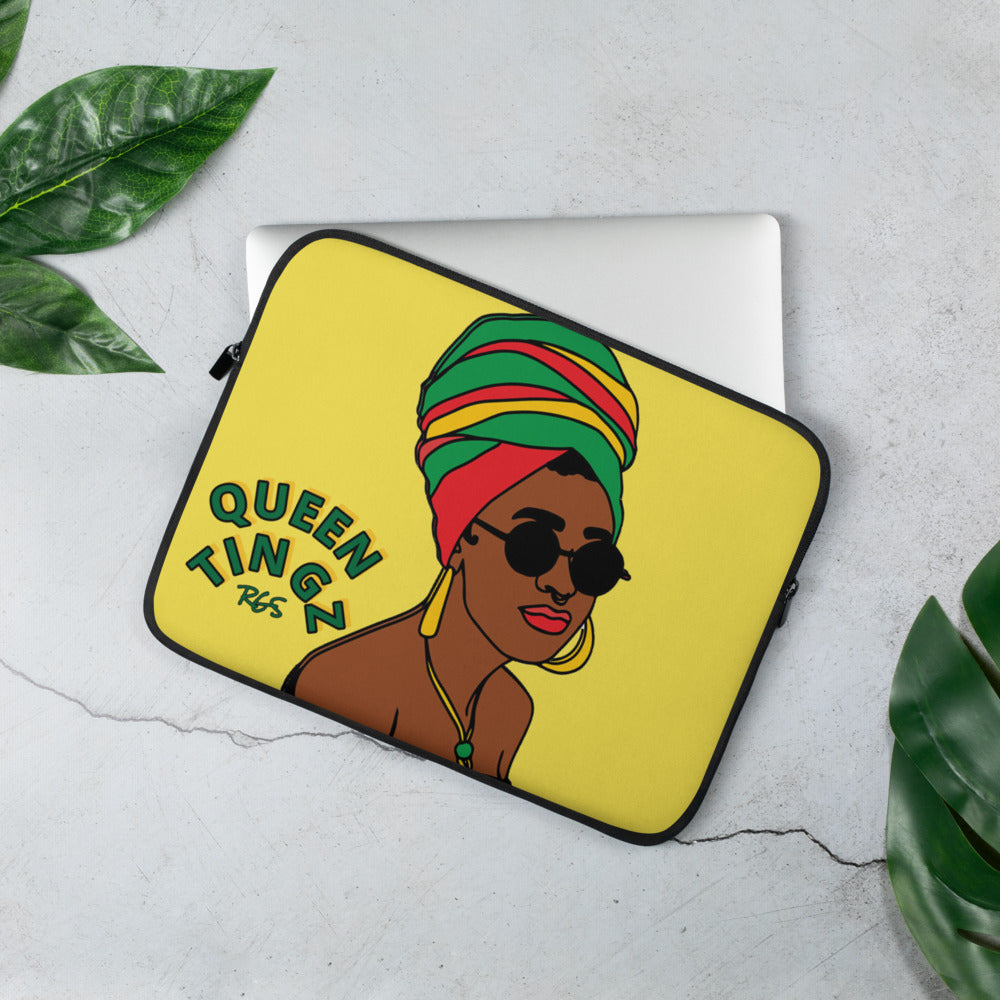 Queen Tingz Corn Stalk Yellow Laptop Case