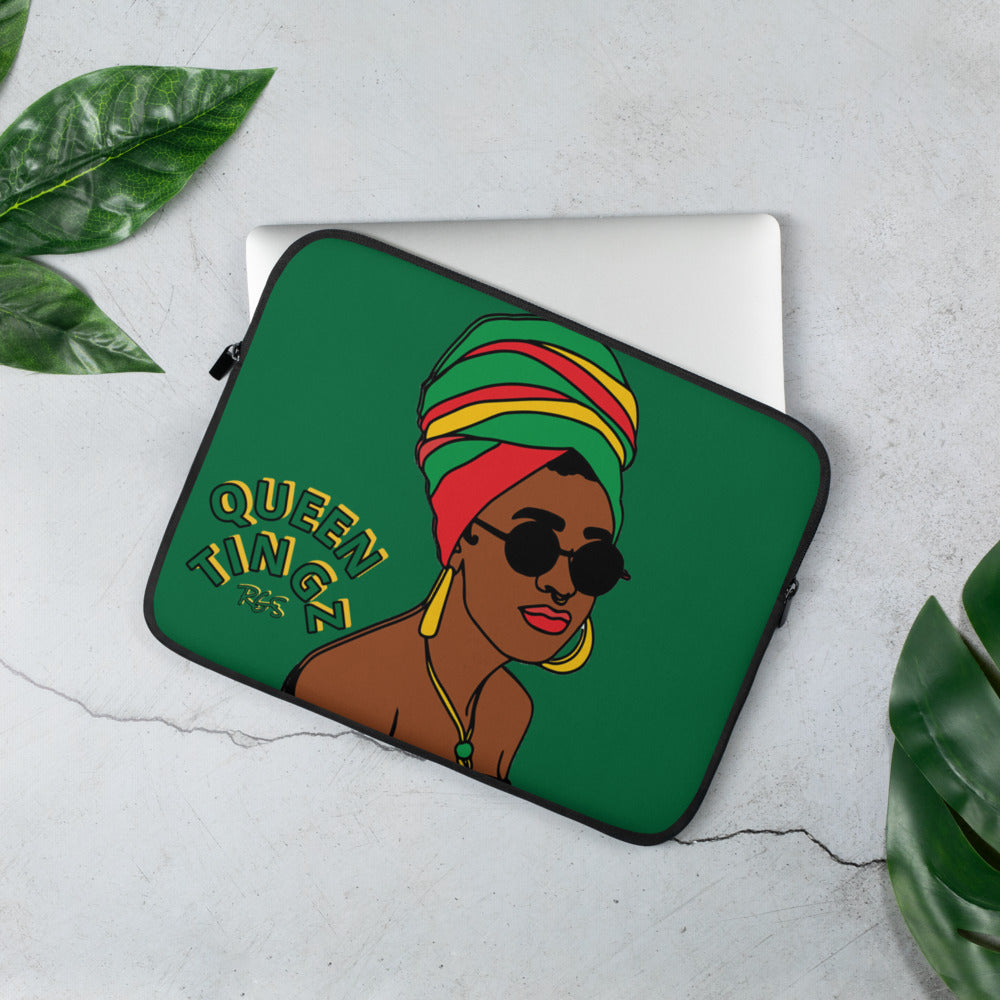 Queen Tingz  Dark Green Laptop Case