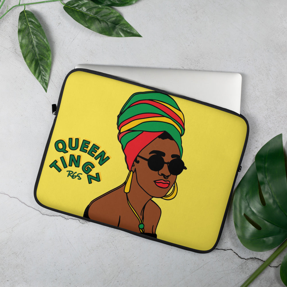 Queen Tingz Corn Stalk Yellow Laptop Case